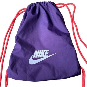 NIKE Heritage Gym Sack / Backpack Sport Bag Shoes Unisex Purple/Plum Orange/Pink